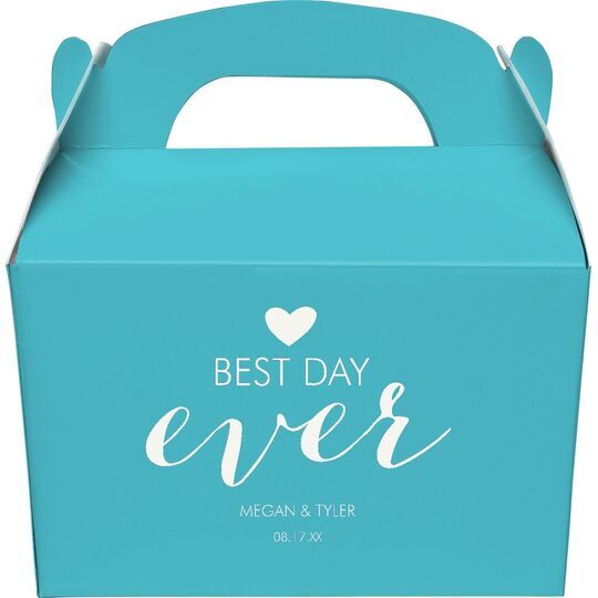 Best Day Ever with Heart Gable Favor Boxes